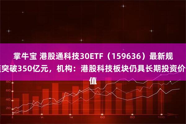 掌牛宝 港股通科技30ETF（159636）最新规模突破350亿元，机构：港股科技板块仍具长期投资价值