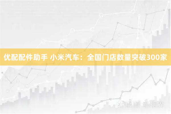优配配件助手 小米汽车：全国门店数量突破300家